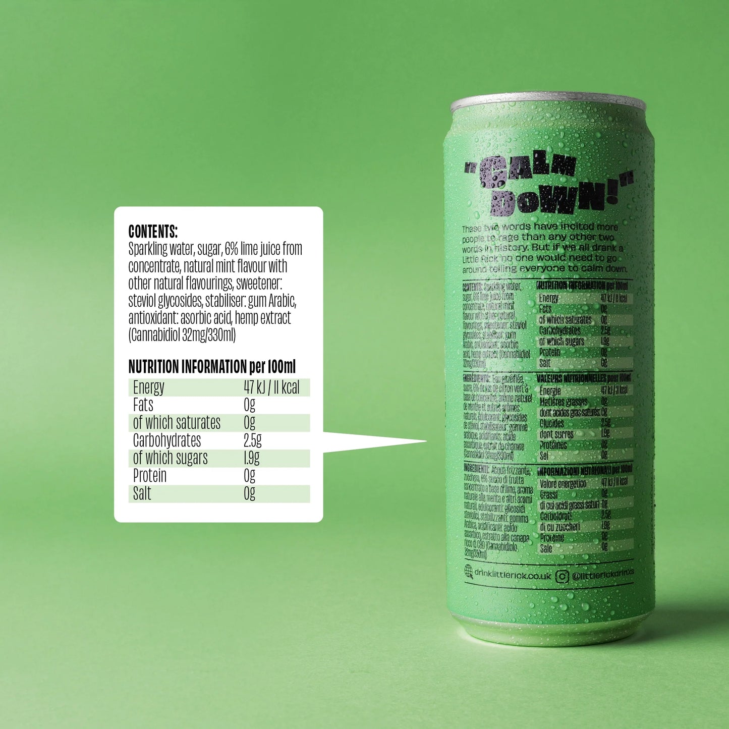 Little Rick Mint and Lime CBD Drink