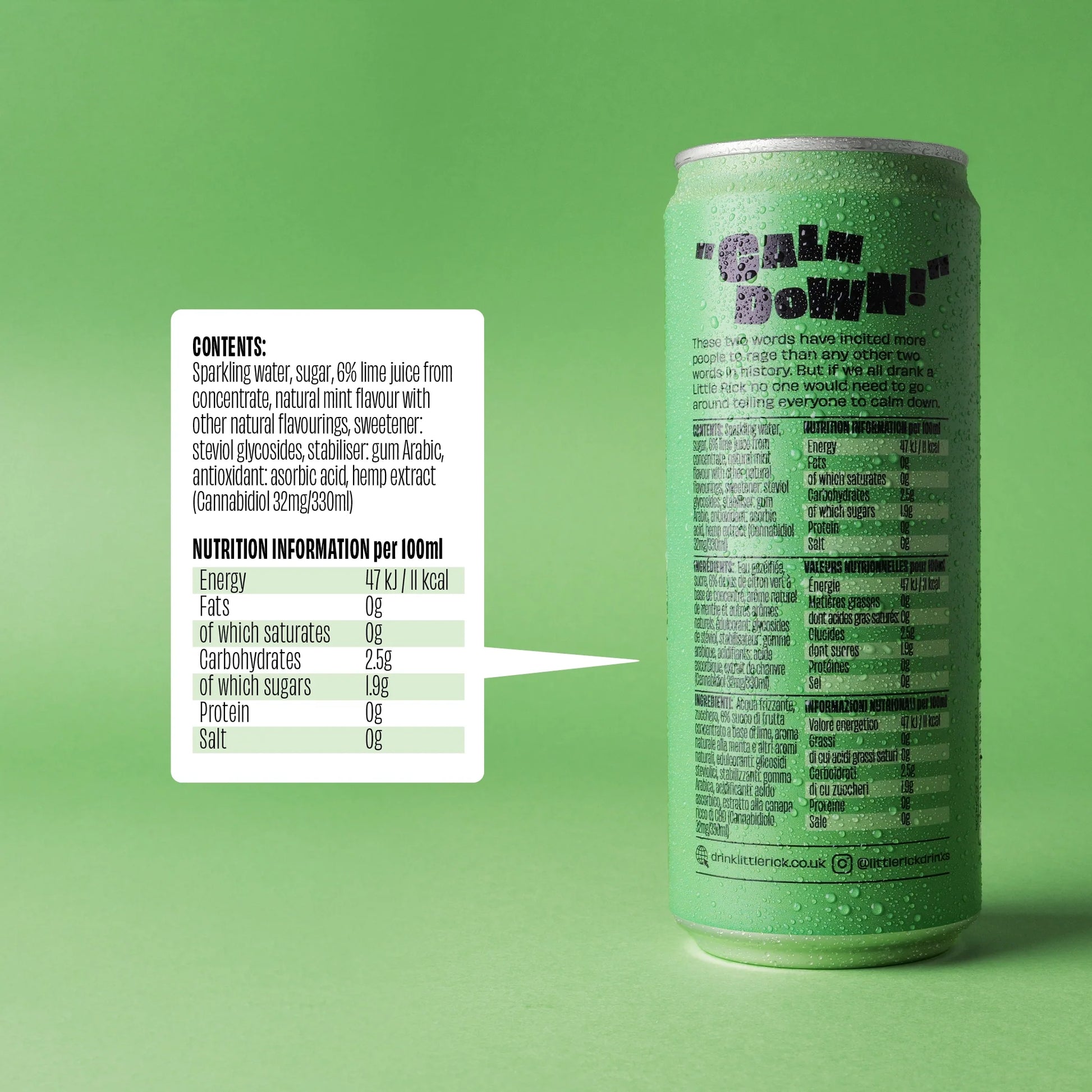 Little Rick Mint and Lime CBD Drink