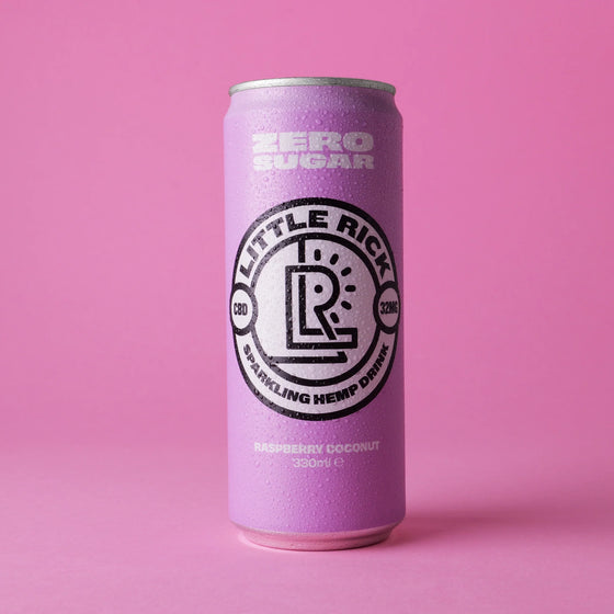 Little Rick Raspberry Coconut CBD Drink with 32mg CBD per can