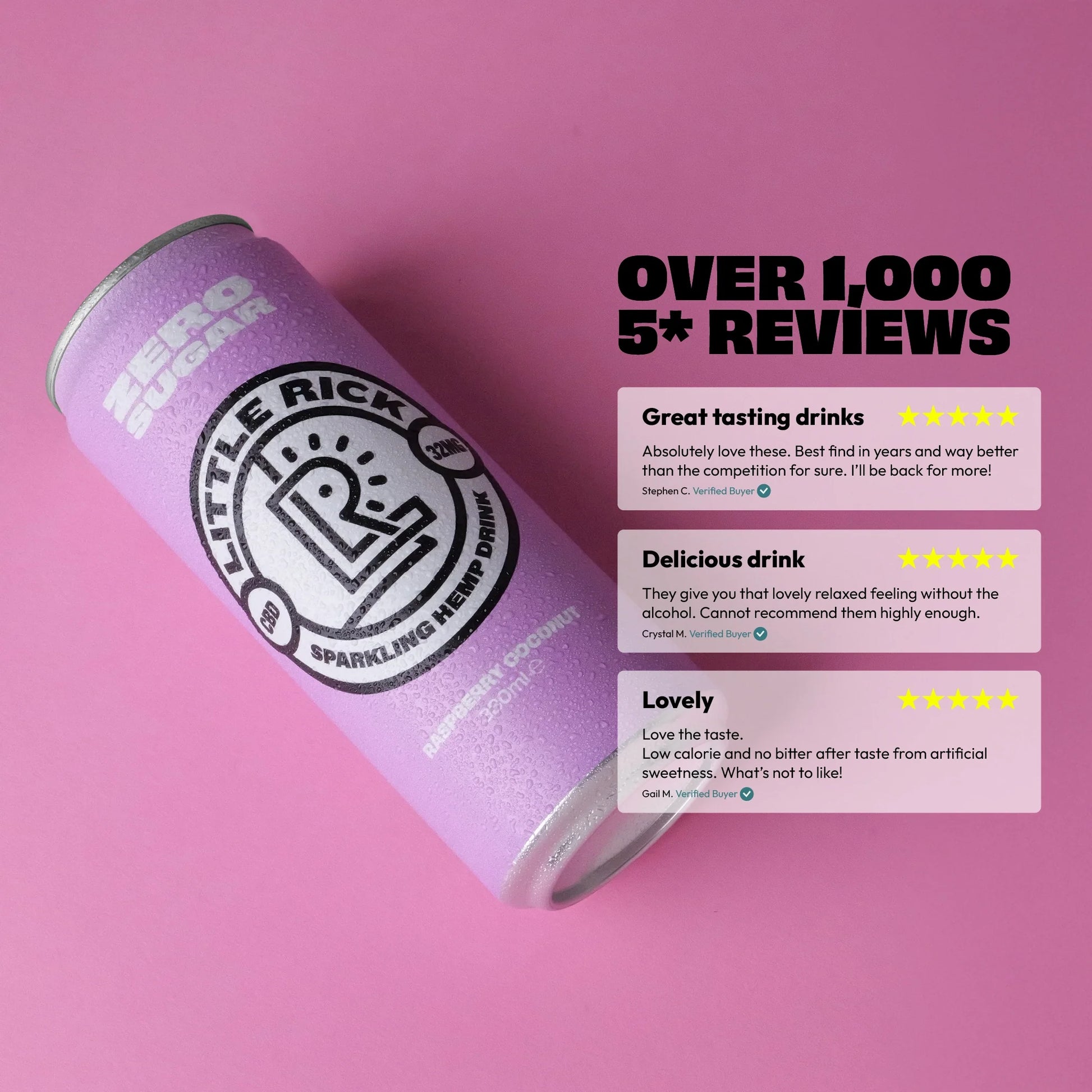 Little Rick Raspberry Coconut CBD Drink