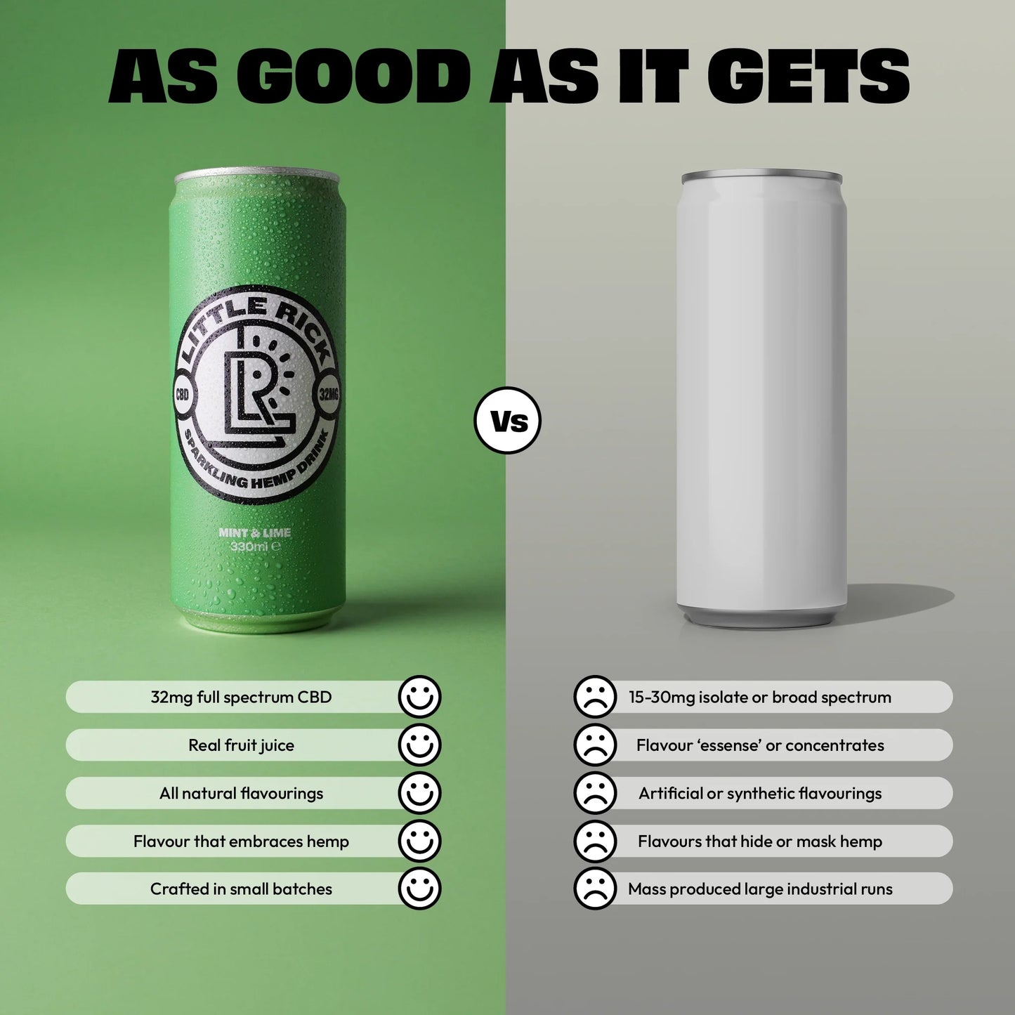 Little Rick Mint and Lime CBD Drink