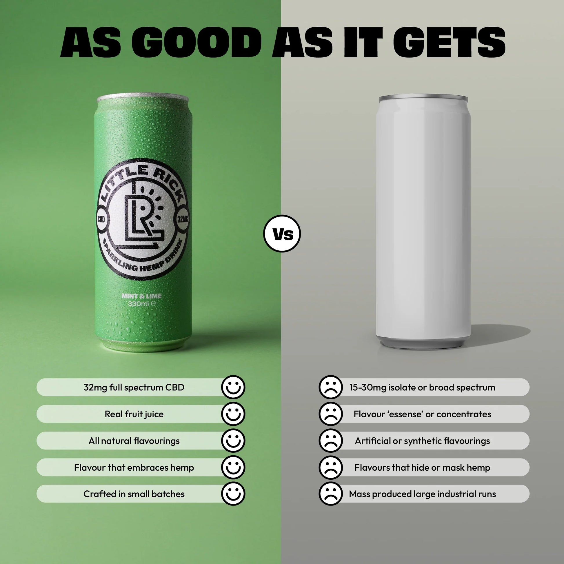 Little Rick Mint and Lime CBD Drink