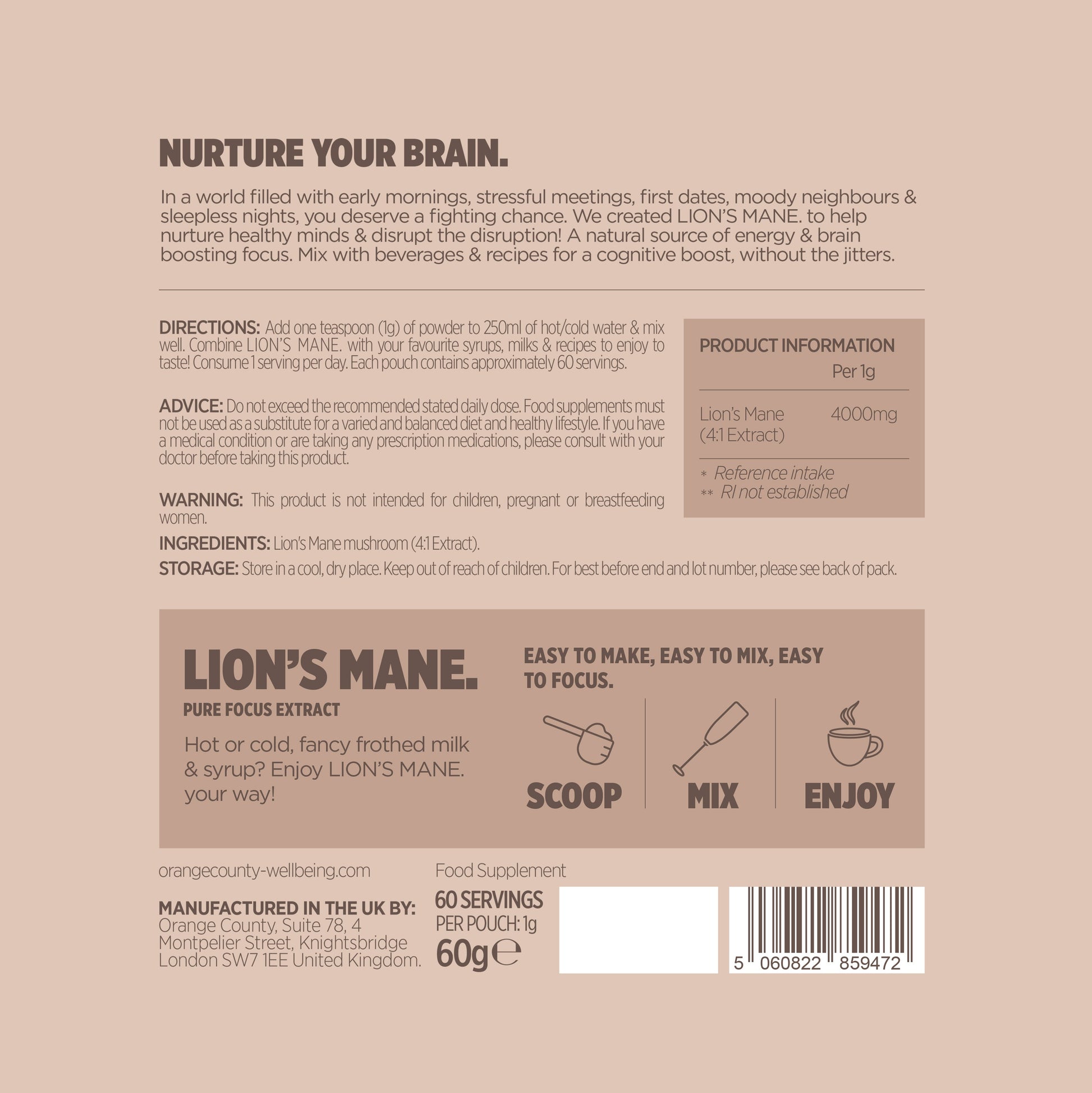 Orange County Lion’s Mane Extract 240,000mg at The CBD Hut