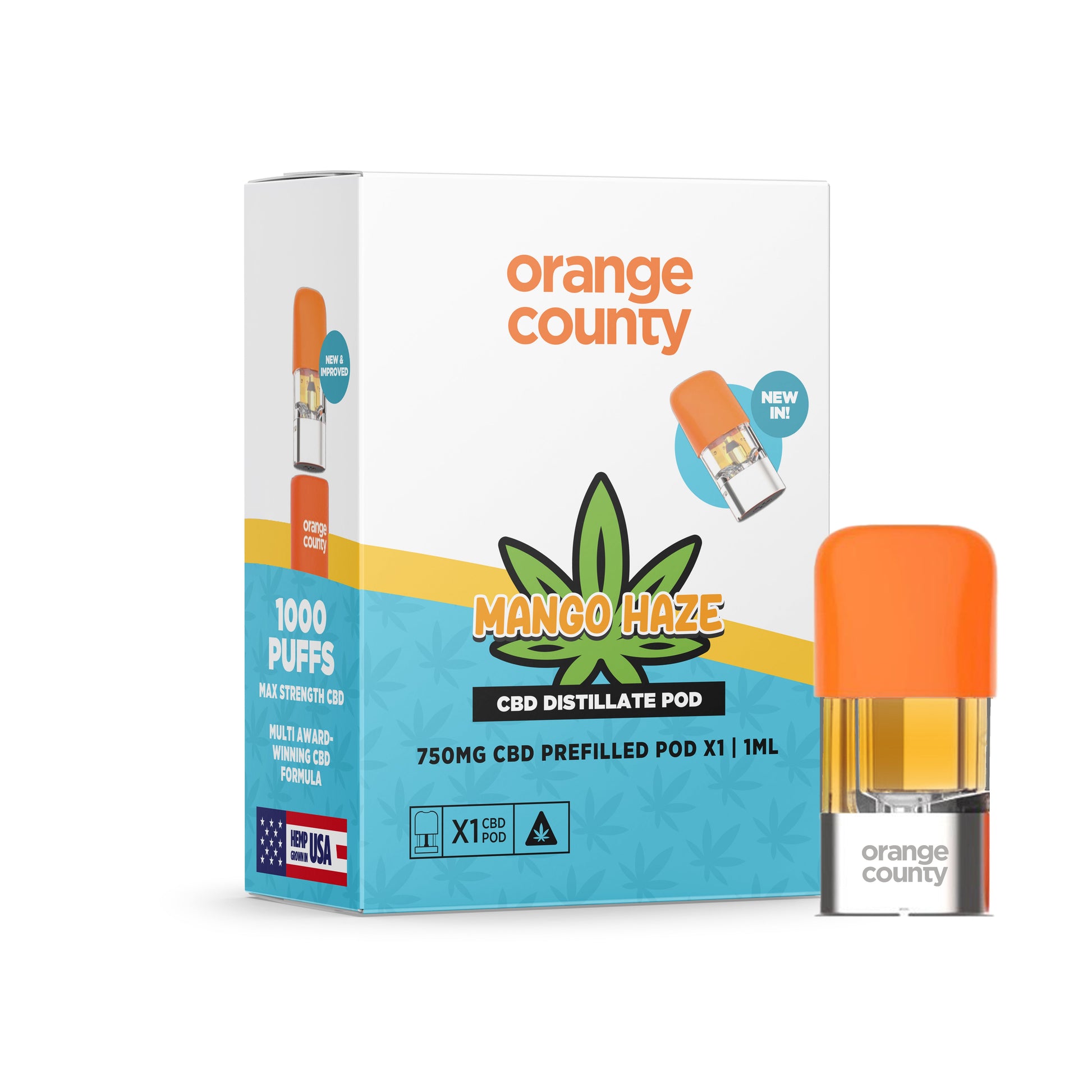 Orange County CBD Mango Haze OG replacement pod 1ml 750mg