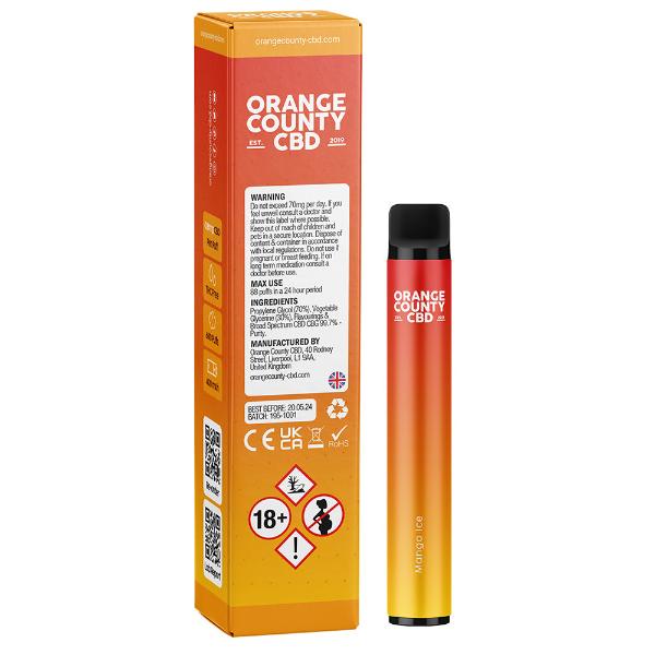 Orange County Mango Ice 500mg CBD/CBG Disposables - 10 Pack | The CBD Hut