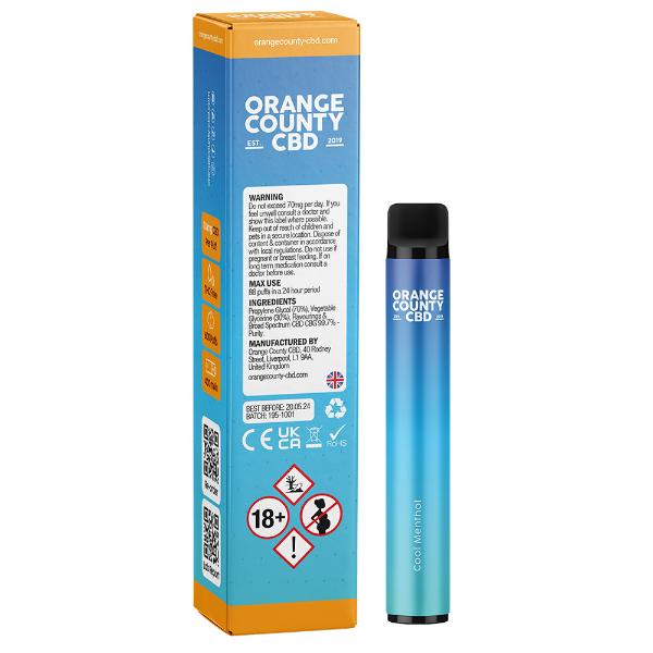 Orange County Menthol Ice 500mg CBD/CBG Disposables - 10 Pack | The CBD Hut