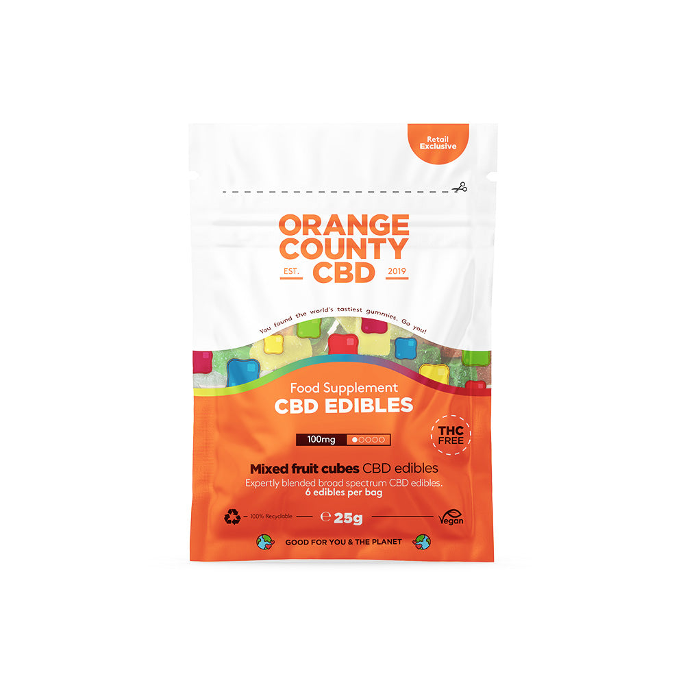 Orange County CBD Gummy Cubes 100mg Mini Bag product image at The CBD Hut