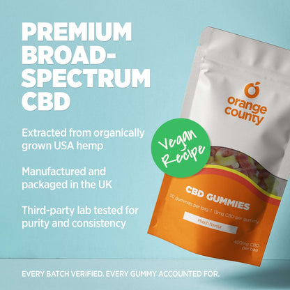Orange County CBD Gummy Peach Rings Small Tub