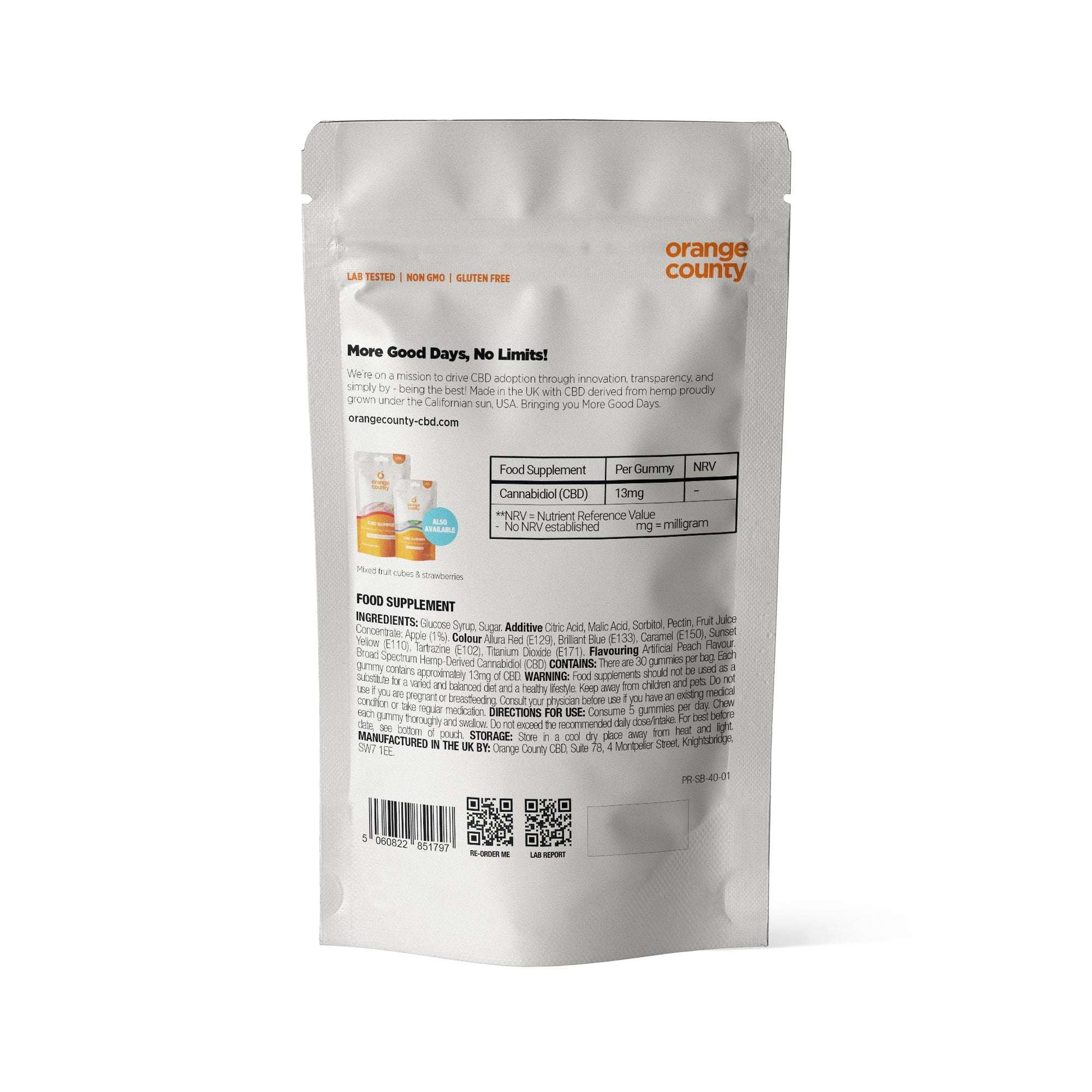 Orange County CBD Gummy Peach Rings Small Tub