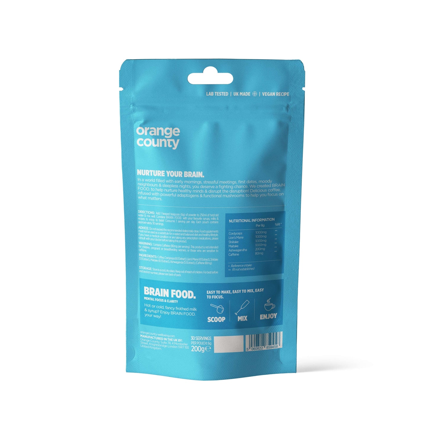 BRAIN FOOD Mushroom Coffee 200g