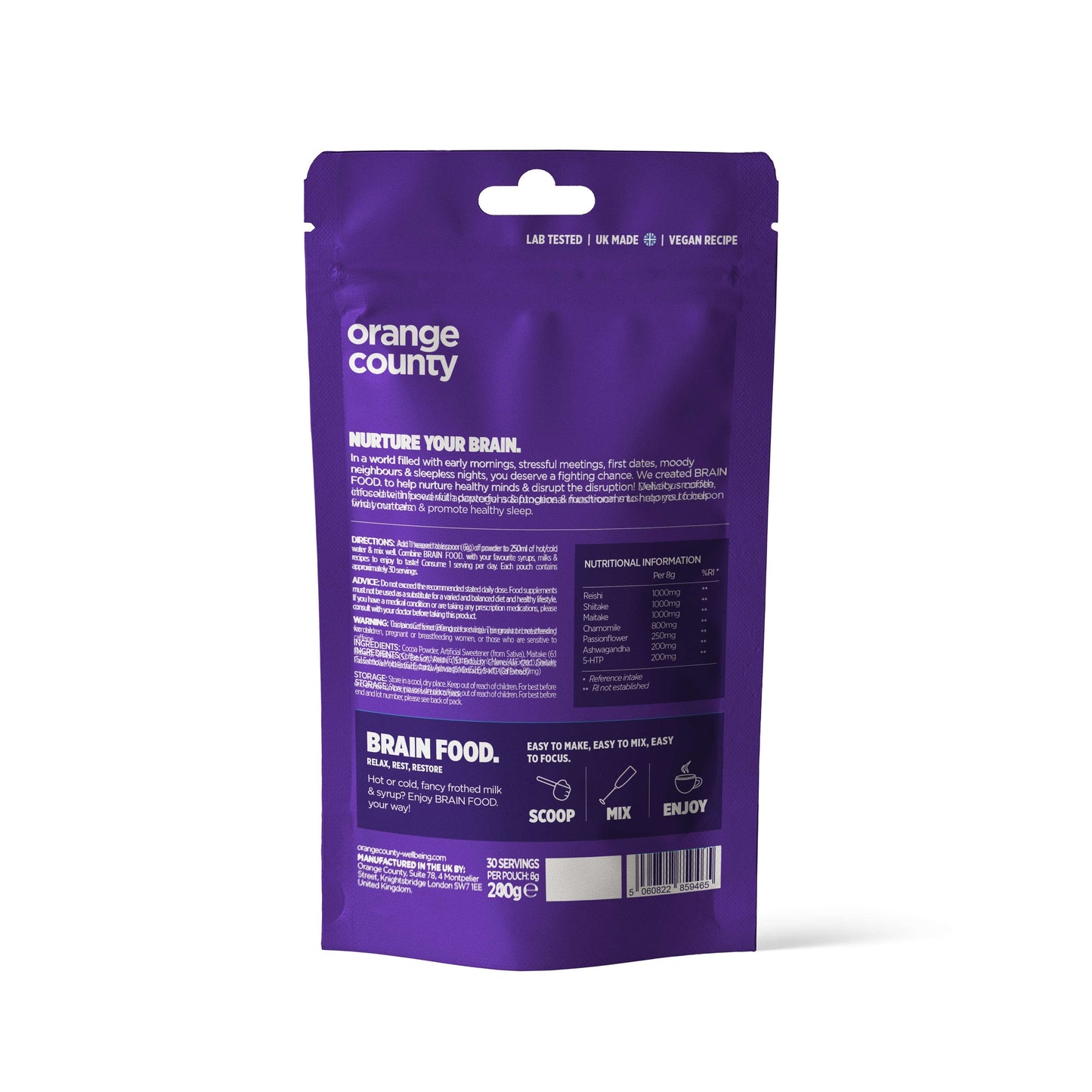 BRAIN FOOD Calm & Unwind Drink 240g