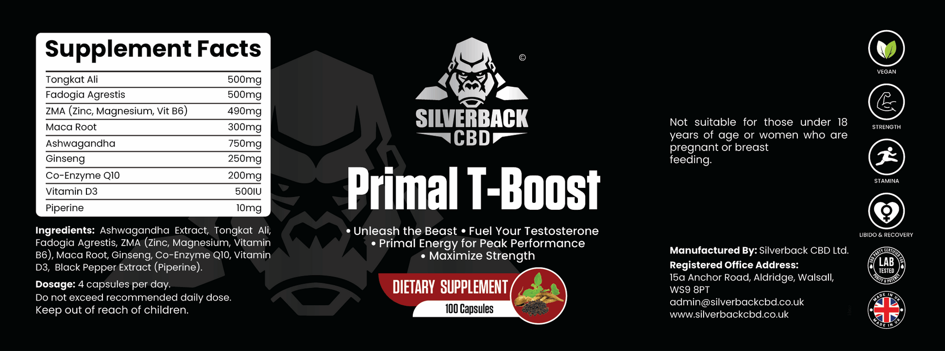 Boostropics Primal T-Boost Capsules