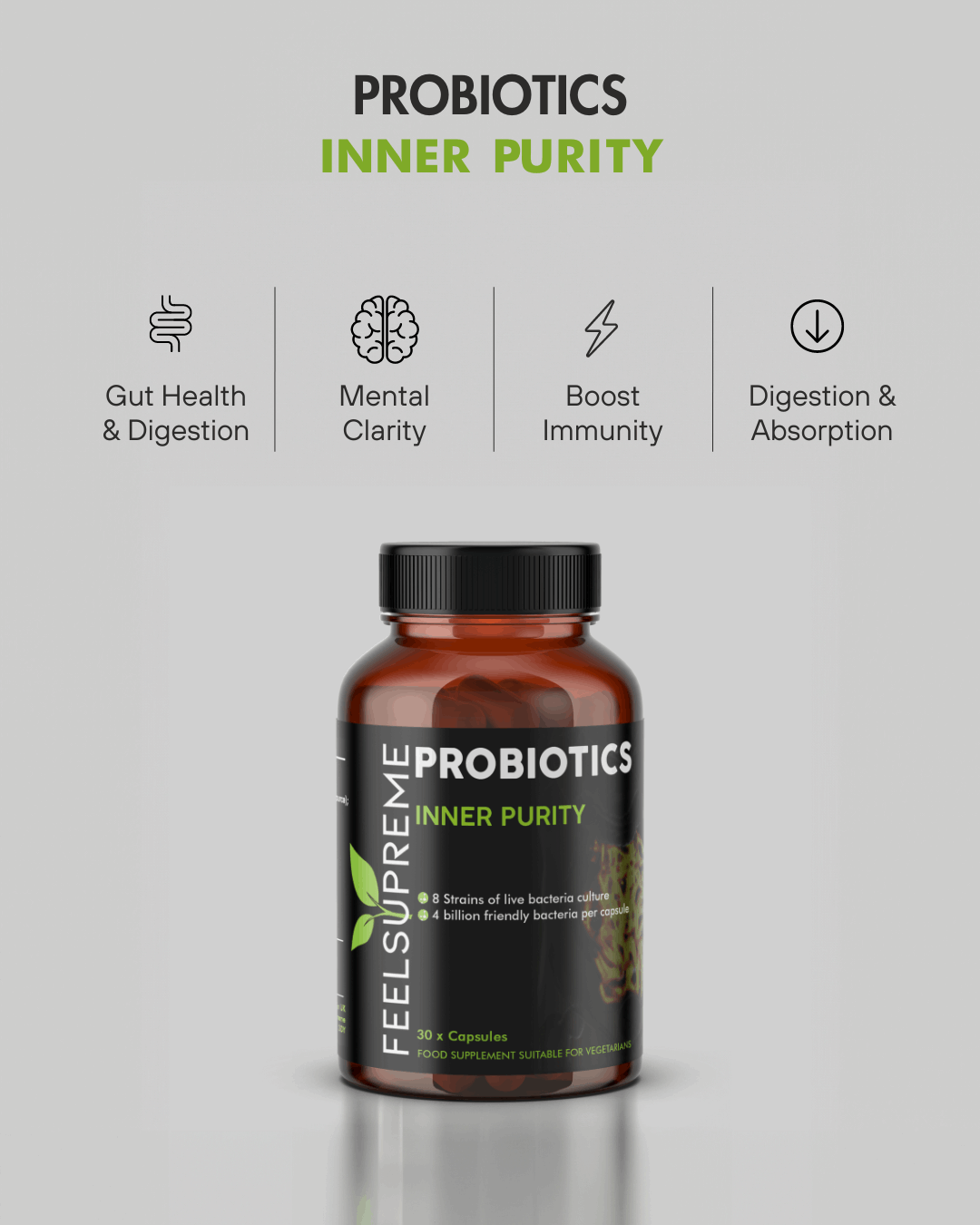 Feel Supreme Live Culture Probiotics 4 Billion Capsules