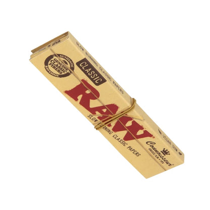 Raw Classic King Size Slim Rolling Papers + Tips | The CBD Hut