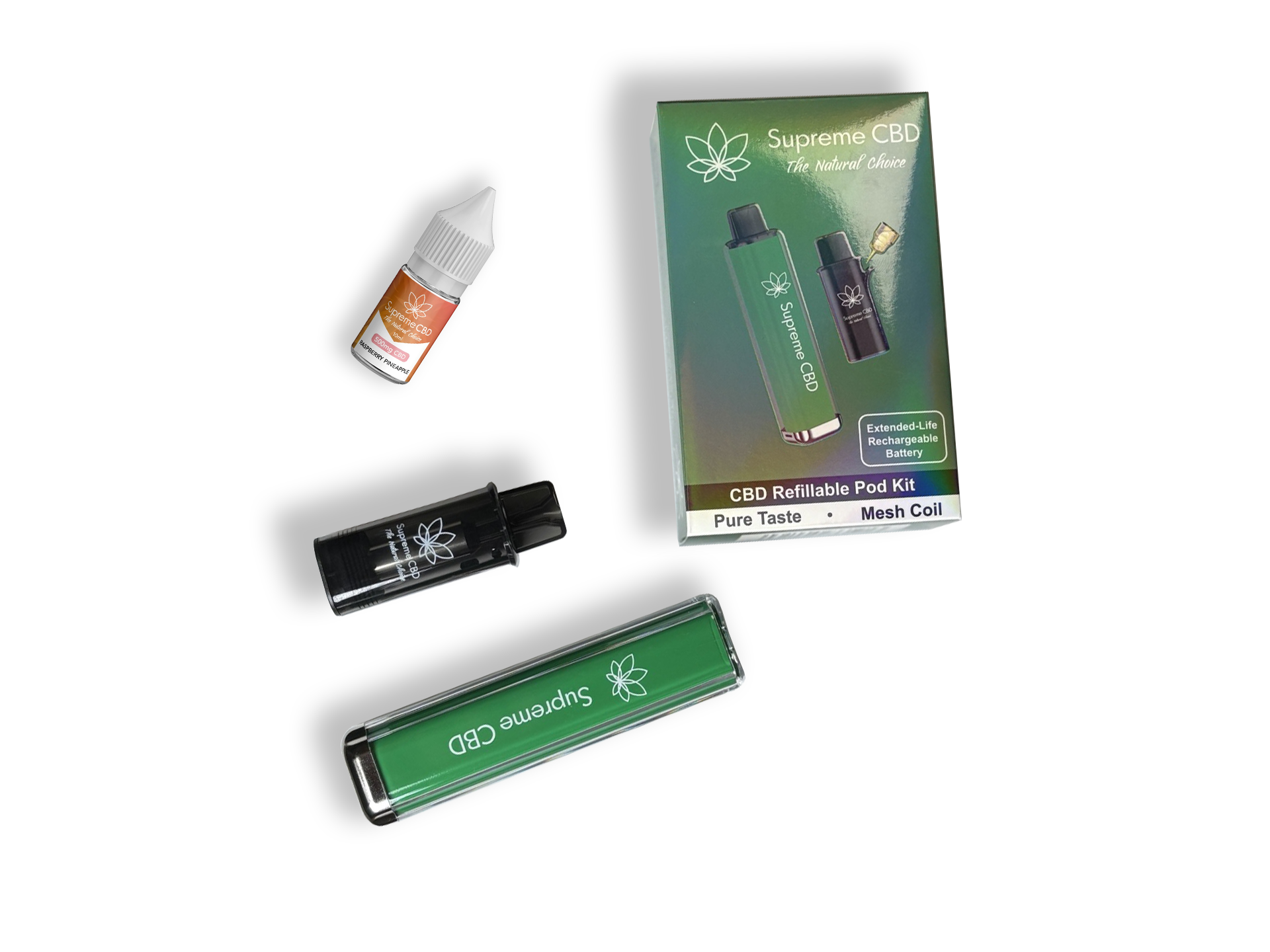 Supreme CBD Pod Max Vape Device with Free 10ml Vape Juice