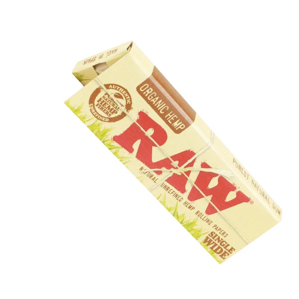Raw Single Wide Organic Hemp Rolling Papers | The CBD Hut