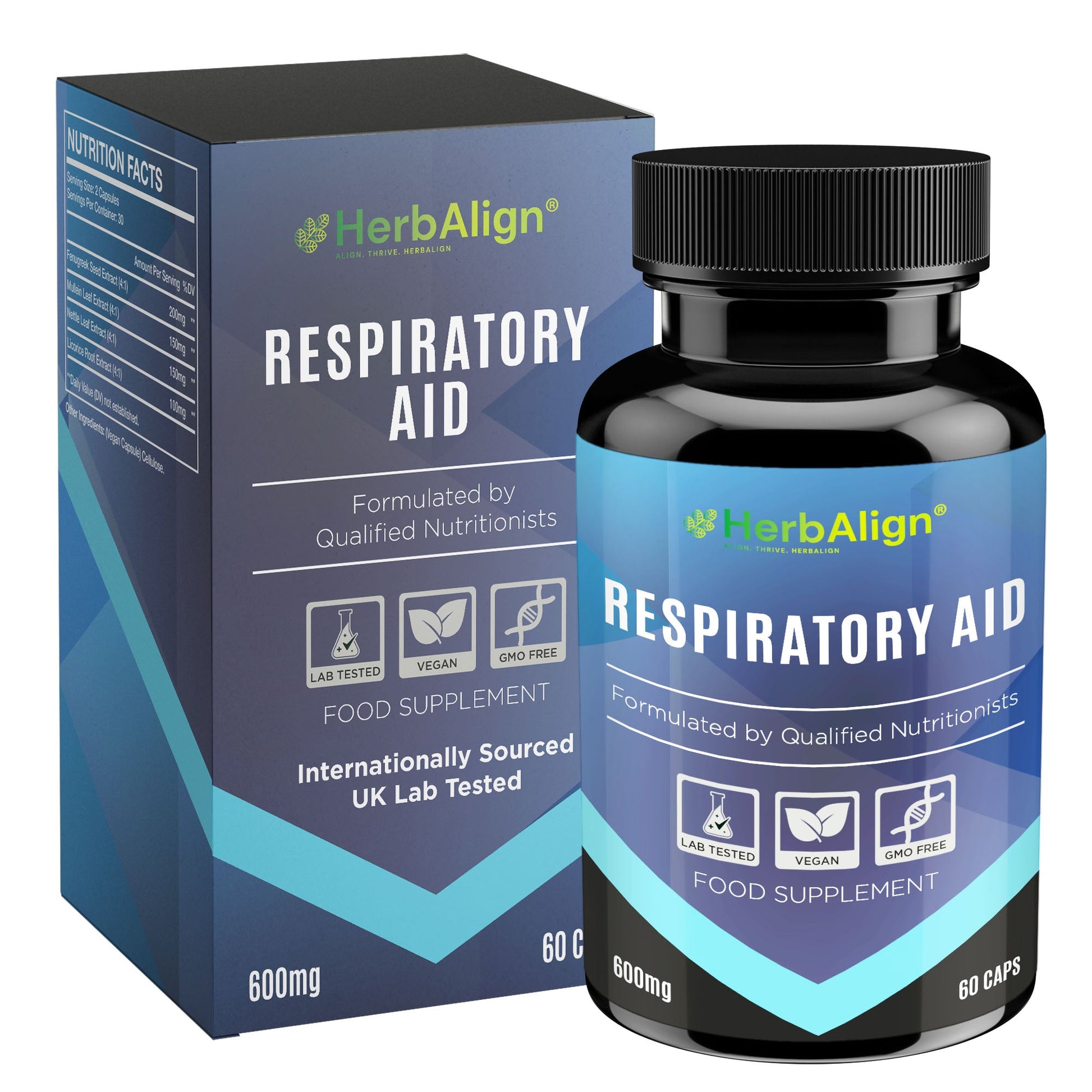 Herbalign Respiratory Support Capsules with Mullein
