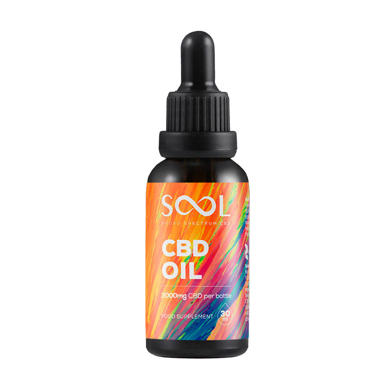 SOOL Broad Spectrum CBD Oil 3000mg 30ml bottle