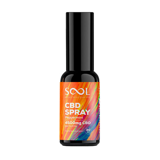 SOOL Broad Spectrum CBD Spray 4500mg Peppermint 30ml bottle