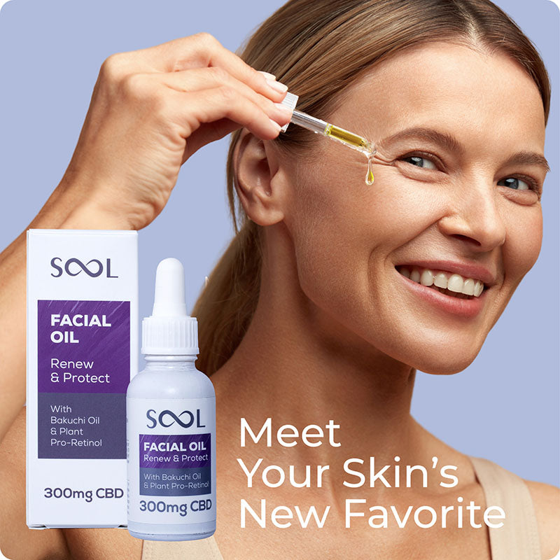 SOOL Renew and Protect CBD Facial Oil bottle