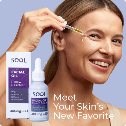 SOOL Renew and Protect CBD Facial Oil bottle