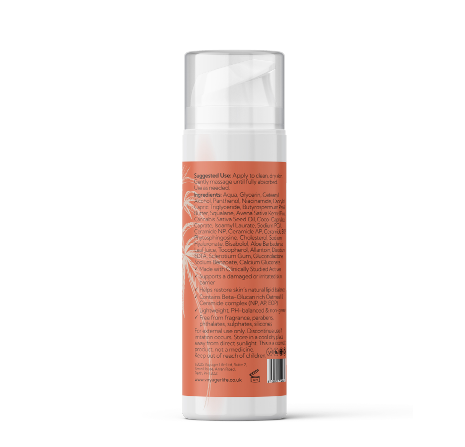 Voyager Soothing Cream 50ml back label view