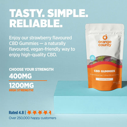 Orange County CBD Gummy Strawberries Small Tub