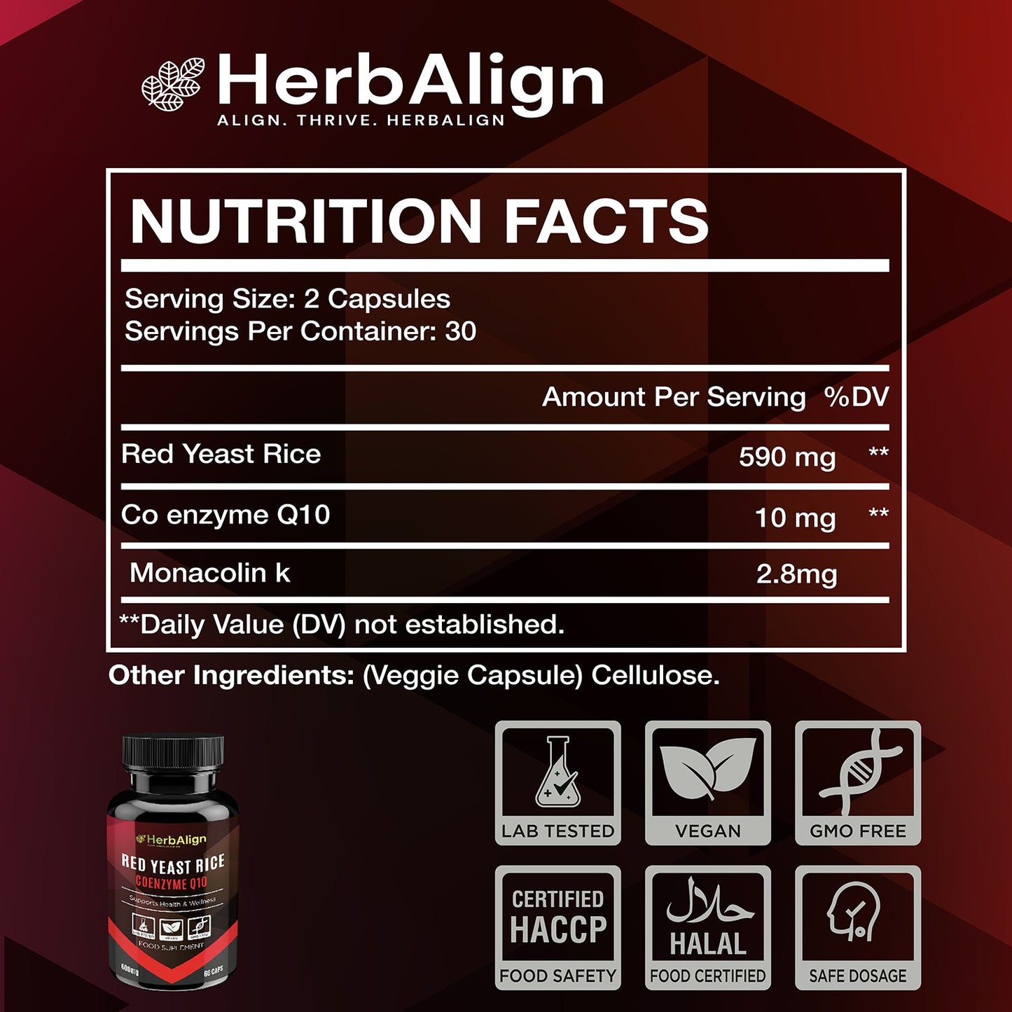 Herbalign Red Yeast Rice & CoQ10 Capsules