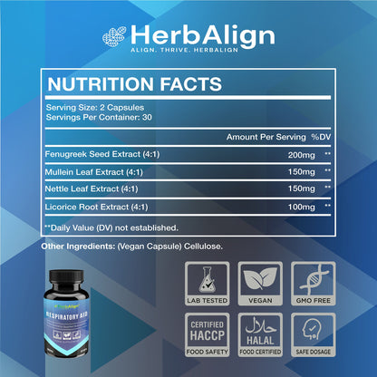 Herbalign Respiratory Support Capsules with Mullein