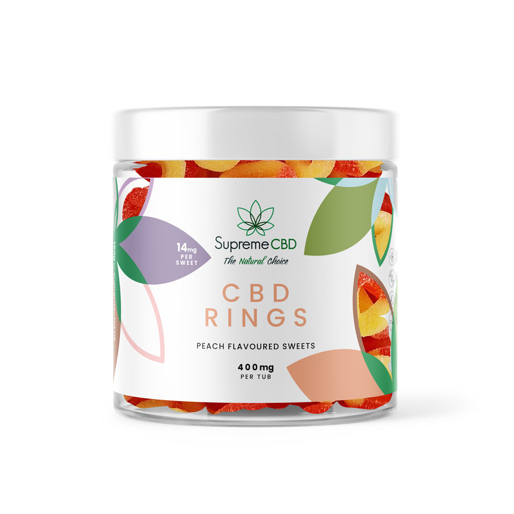 Supreme CBD Gummy Peach Rings 400mg