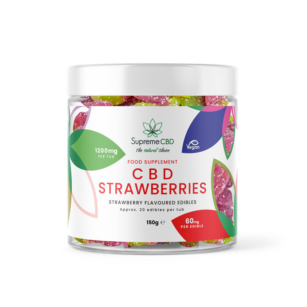 Supreme CBD Gummy Strawberries 1200mg product image at The CBD Hut
