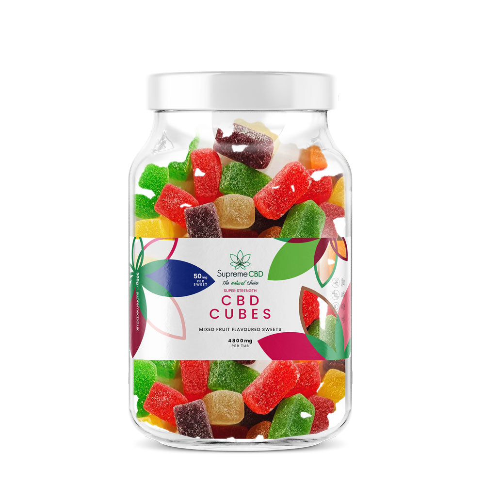 Supreme CBD Large Super Strength Gummy Fruit Cubes 4800mg