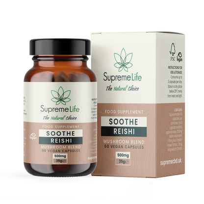 Supreme Life Soothe Reishi Capsules 500mg at The CBD Hut