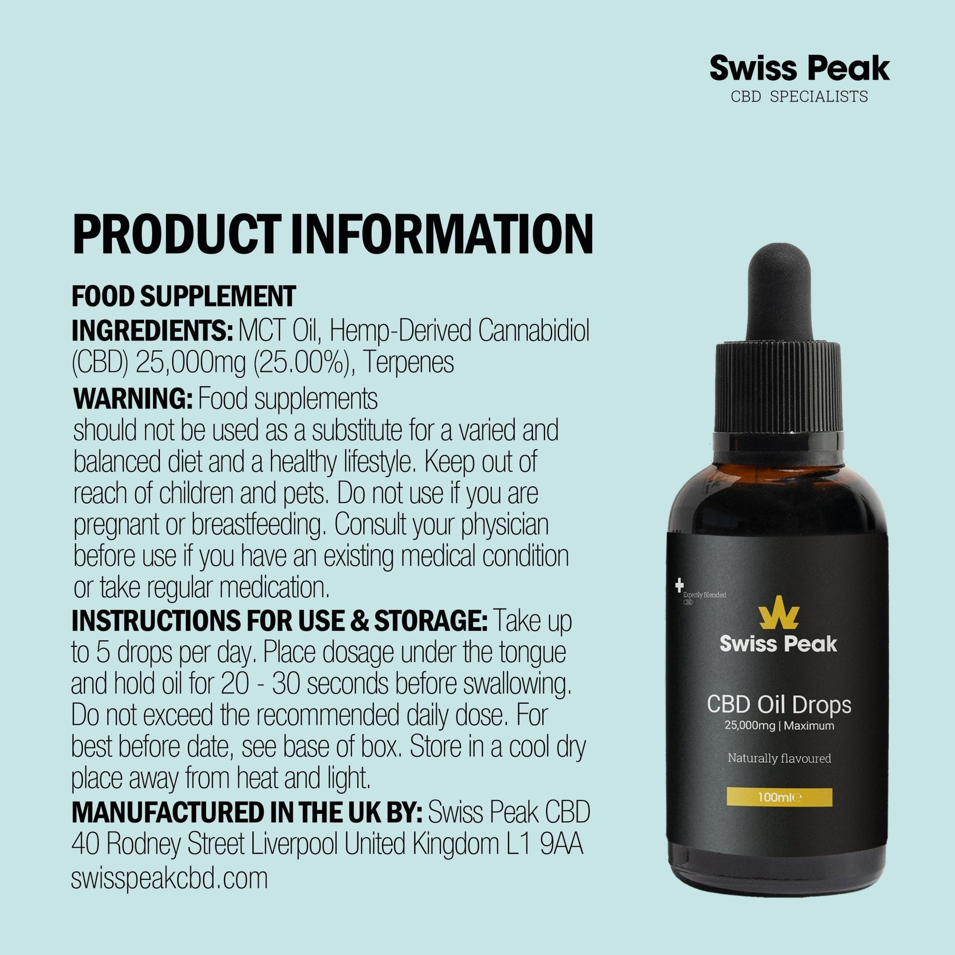 Swiss Peak CBD Oil 25000mg 100ml
