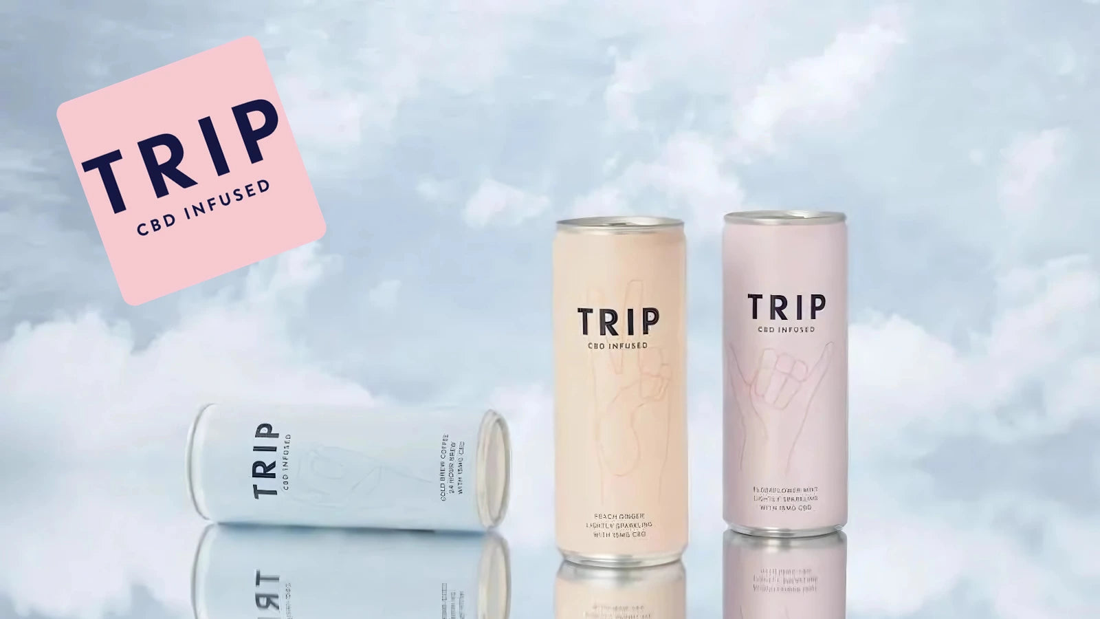 TRIP CBD-Infused soft drinks with TRIP logo