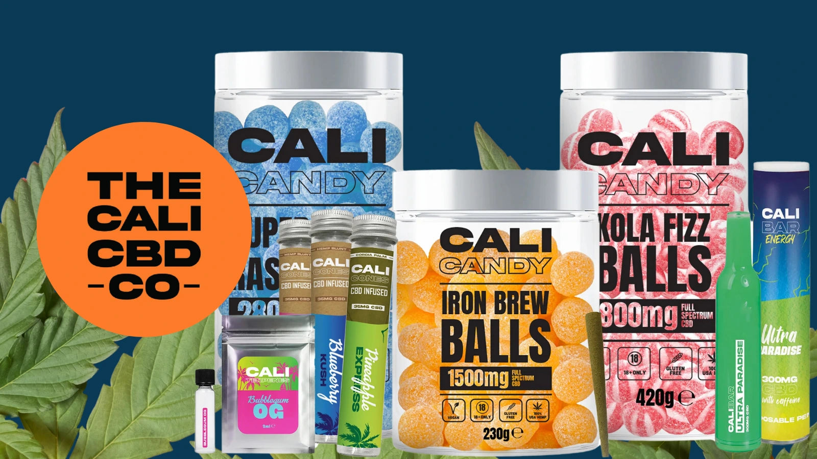 The Cali CBD Co products - Terpenes, Cali Cones, CBD Edibles & Disposable Vapes