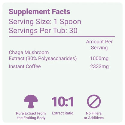 The Shroom Shop Chaga Mushroom 30000mg Coffee nutritional benefits | The CBD Hut