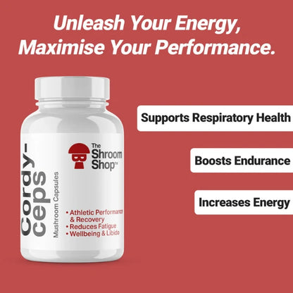 The Shroom Shop Cordyceps Mushroom 45000mg Capsules nootropic benefits | The CBD Hut