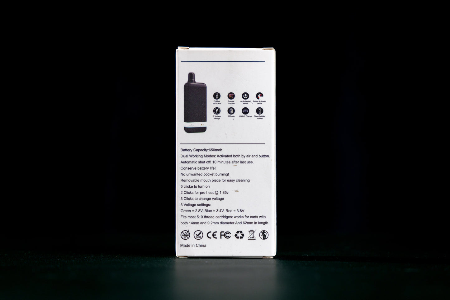 V Daily 510 Thread Discreet Cart Battery