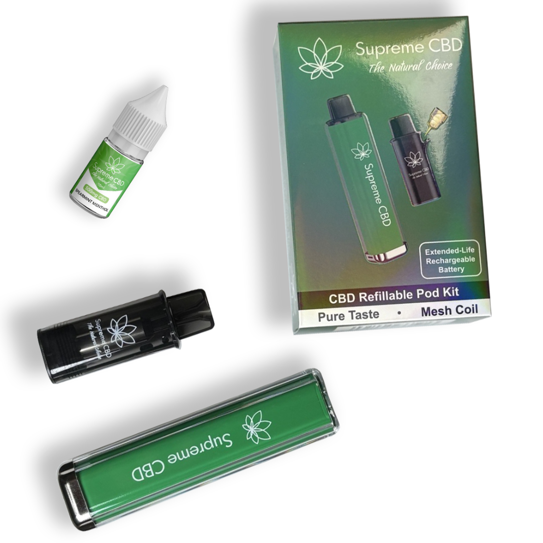Supreme CBD Pod Max Vape Device with Free 10ml Vape Juice