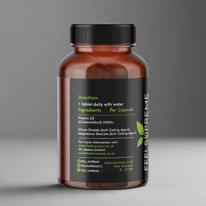 Feel Supreme Vitamin D3 Capsules bottle - 5000iu, 3 Bottles - 15% Saving