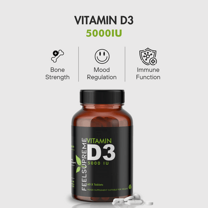 Feel Supreme Vitamin D3 Capsules bottle - 5000iu, 1 Bottle