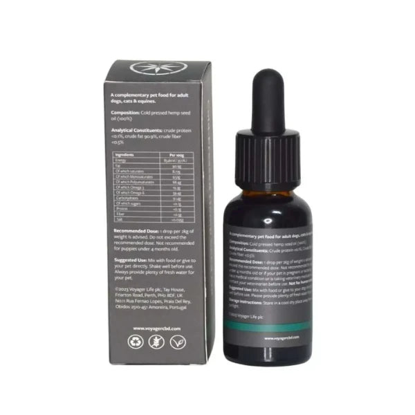 Voyager Pets Organic Hemp Seed Oil ingredients | The CBD Hut