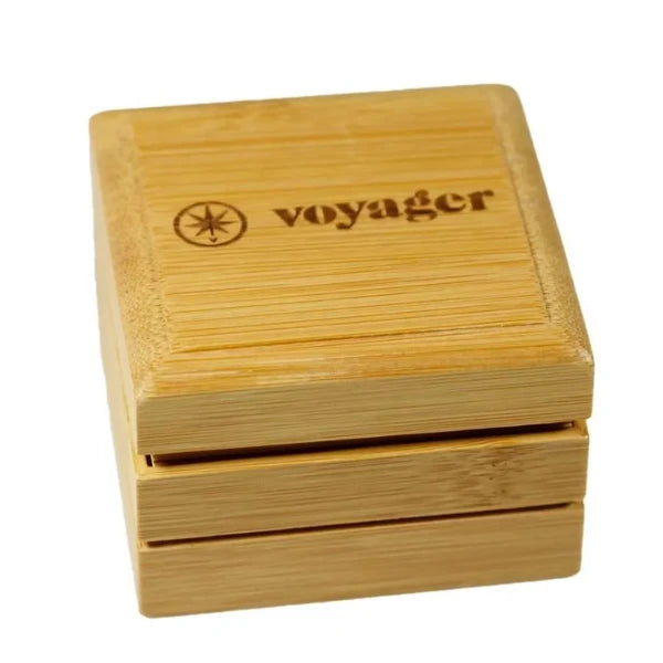 Wooden box with 'Voyager' branding on a white background | The CBD Hut