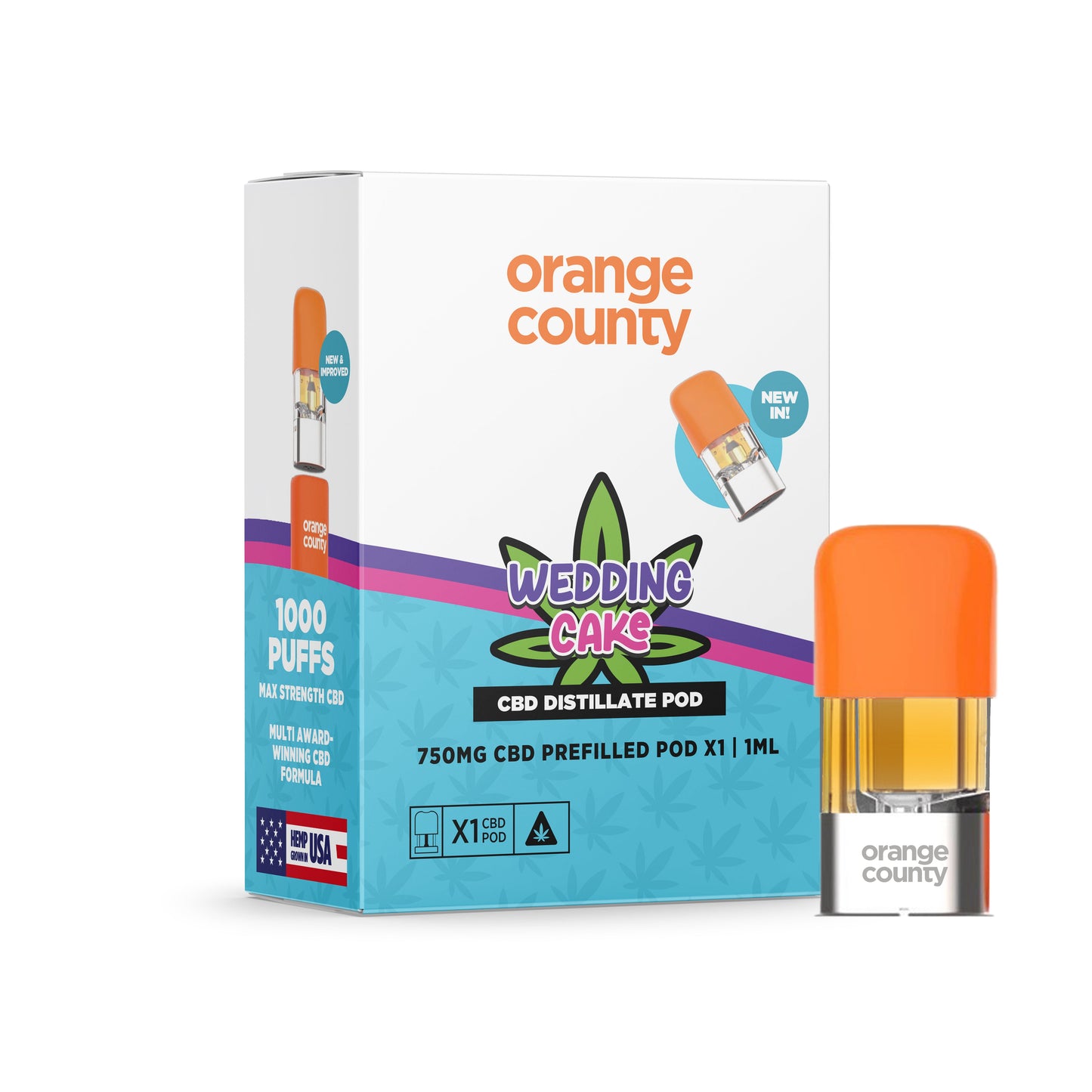 Orange County CBD Wedding Cake OG replacement pod 1ml 750mg