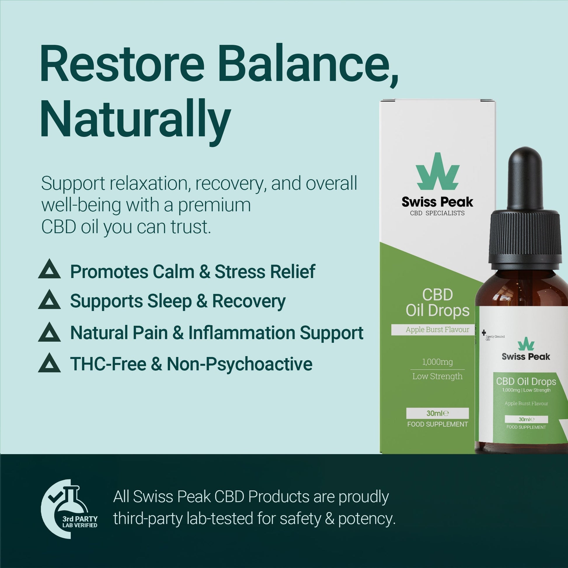 Swiss Peak CBD Apple CBD Oil 1000mg 30ml