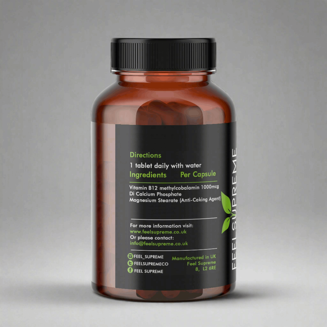Feel Supreme Vitamin B12 Methylcobalamin Tablets bottle
