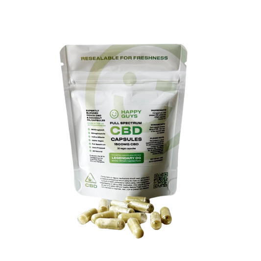 Happy Guys 1500mg CBD Indica (Legendary OG) Capsules - 30 Caps | The CBD Hut