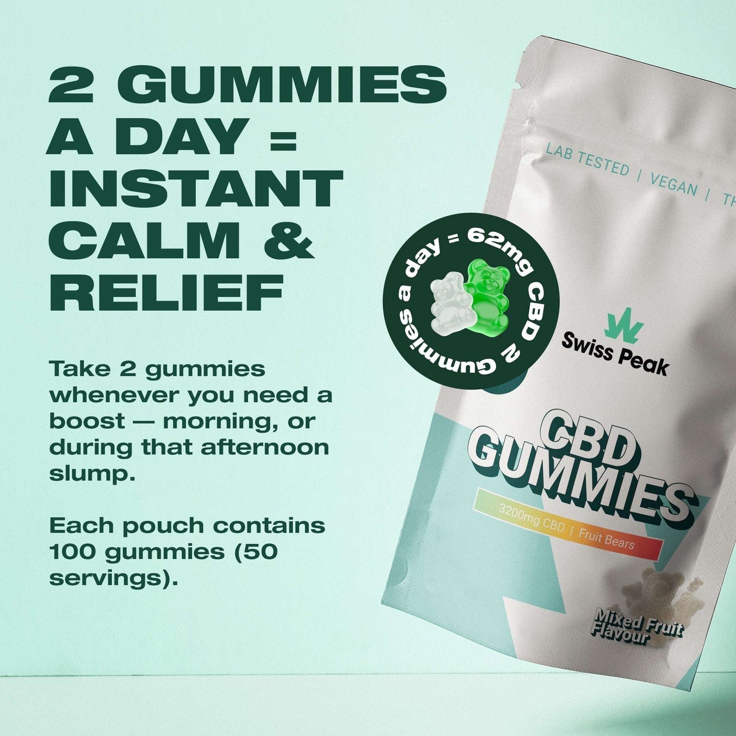 Swiss Peak CBD Bears Gummies 100 pack