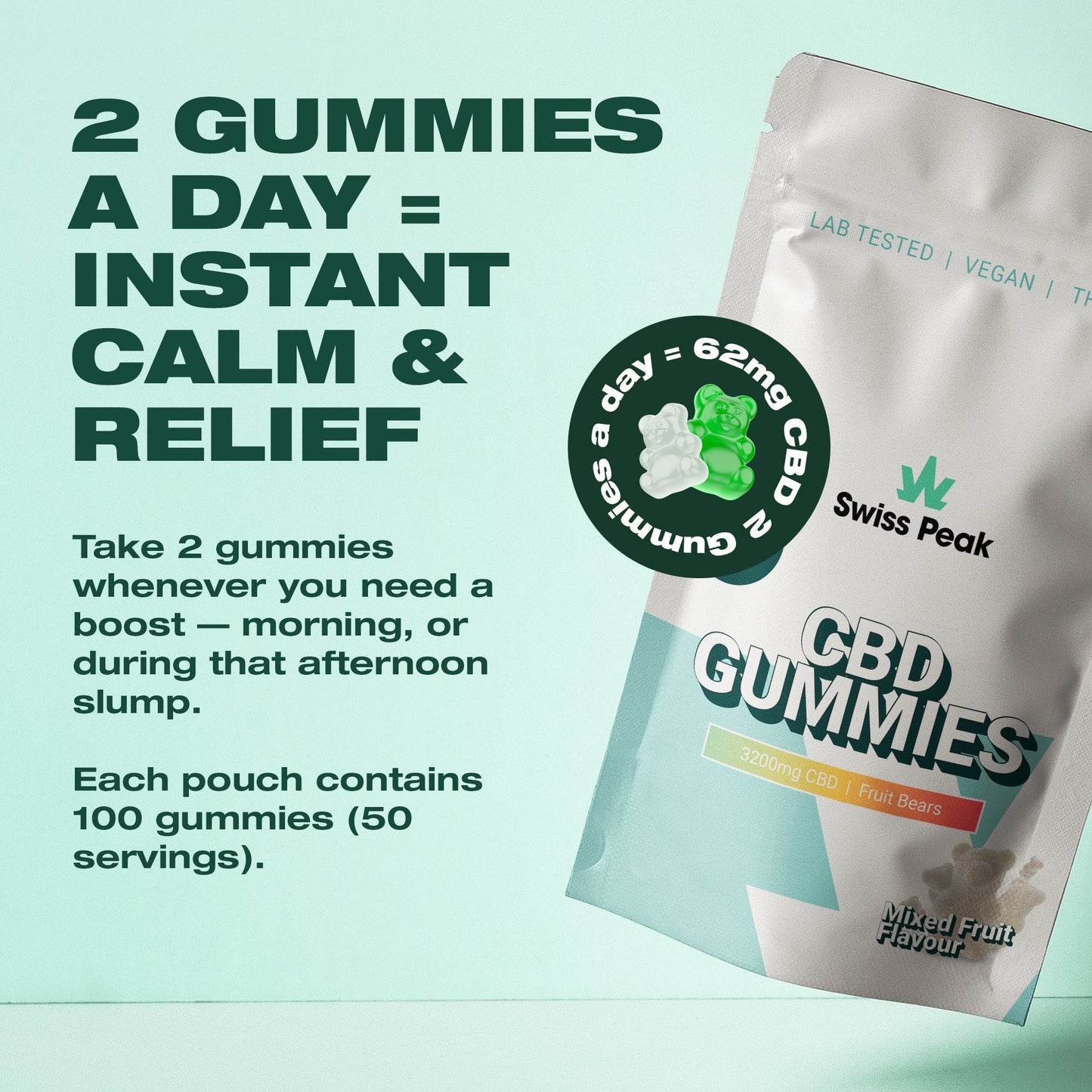 Swiss Peak CBD Bears Gummies 3200mg / 4800mg 100 Gummies product image
